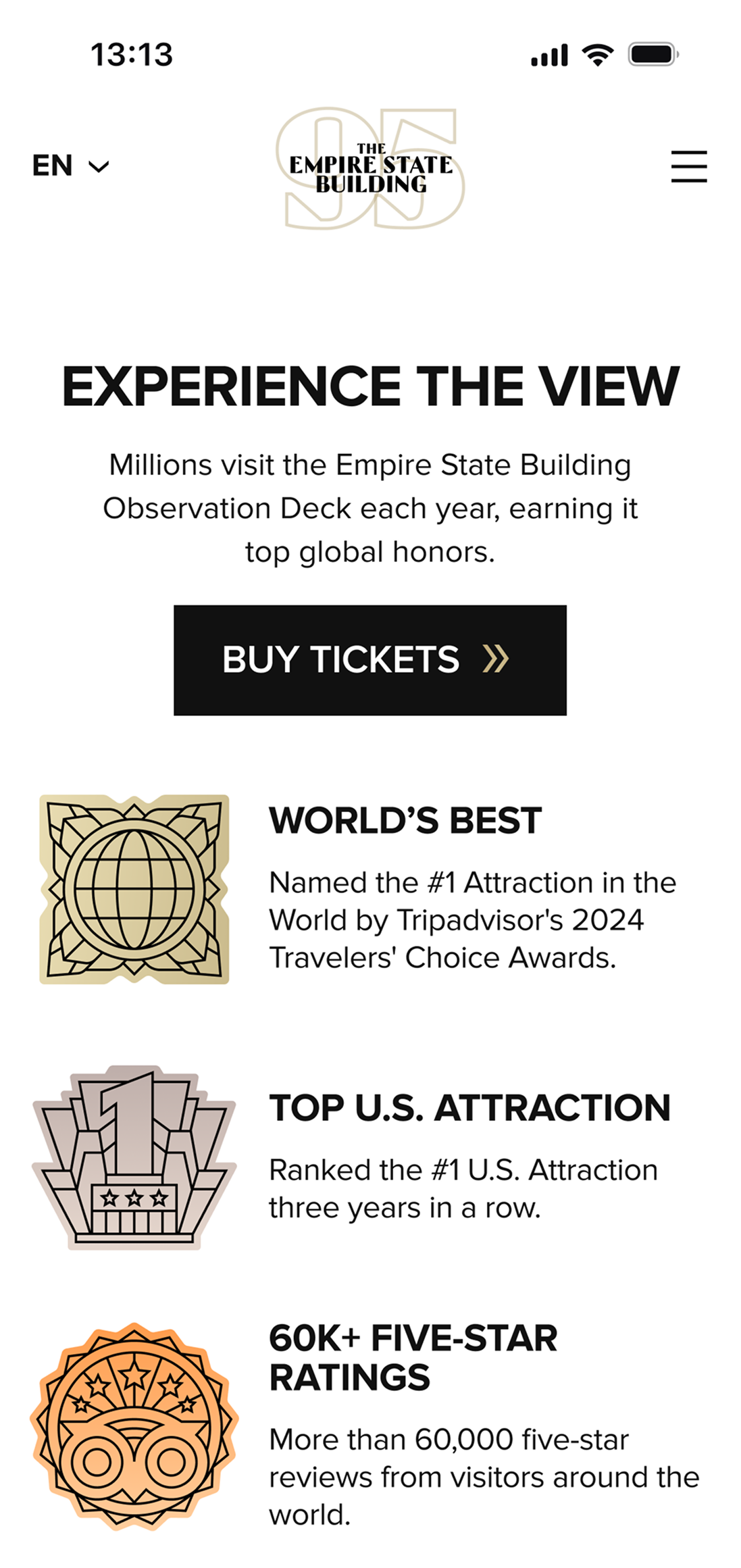 Experience the View — #1 attraction by Tripadvisor, top U.S. attraction, 60K+ five-star ratings