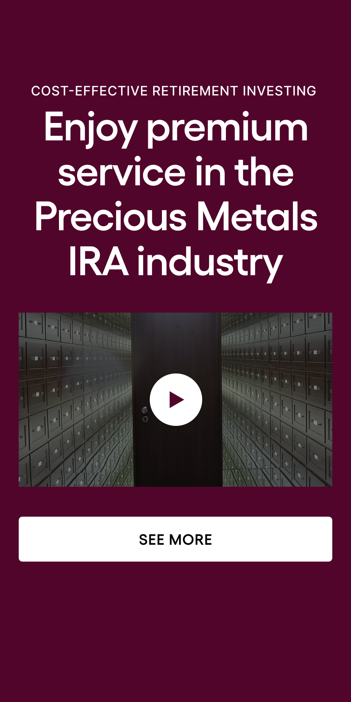 Mobile homepage — guided precious metals experience